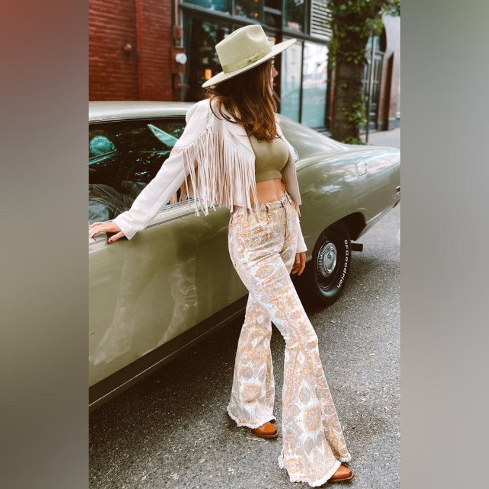 Fringe Cream Jacket faux suede - Picture 6 of 8